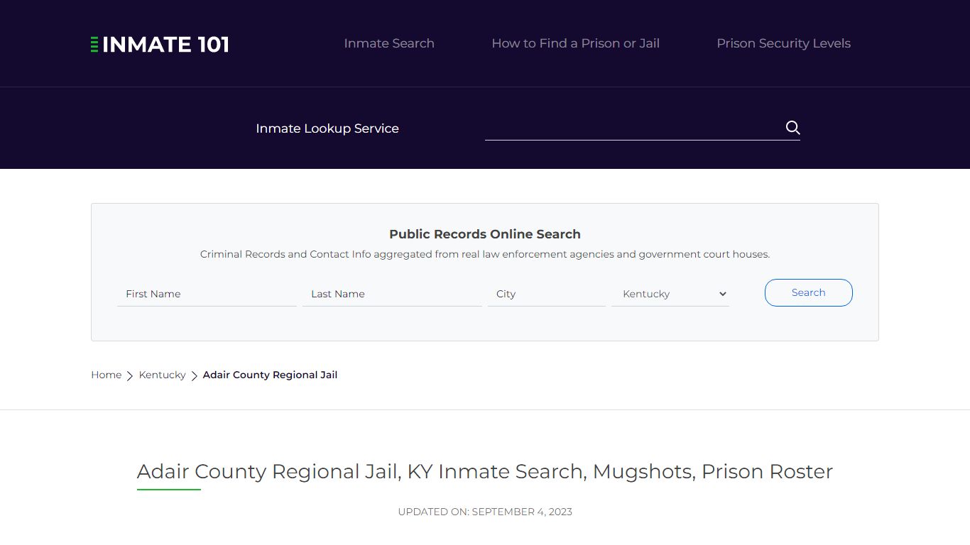 Adair County Regional Jail, KY Inmate Search, Mugshots, Prison Roster ...